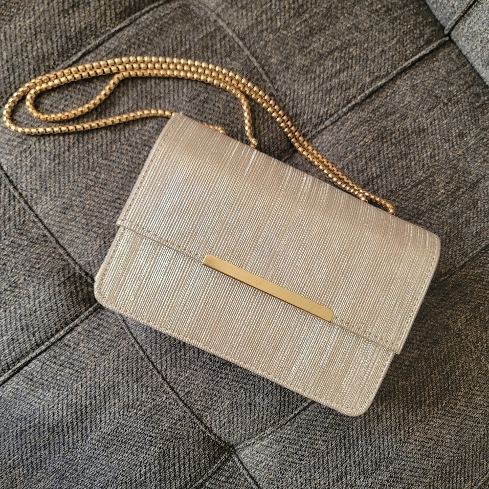 Champagne Gold Sparkling Evening Shoulder Bag - Picture 10 of 11